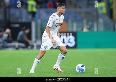 Nedim Bajrami von Empoli FC während des Serie-A-Spiels zwischen AS Roma und Empoli Calcio im Stadio Olimpico, Rom, Italien, am 3. Oktober 2021. (Foto von Giuseppe Maffia/NurPhoto) Stockfoto