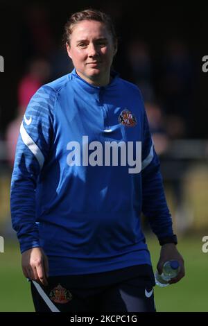 Am Sonntag, den 10.. Oktober 2021, wurde sie beim FA Women's Championship-Spiel zwischen Sunderland und dem Durham Women FC in Eppleton CW, Hetton, gesehen. (Foto von will Matthews/MI News/NurPhoto) Stockfoto