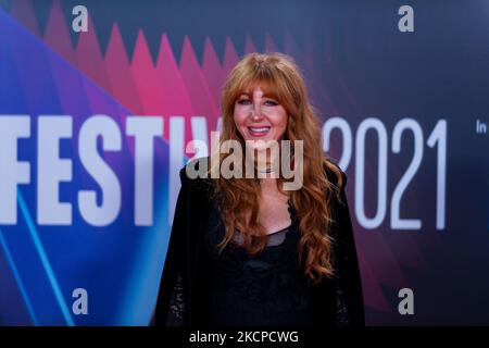 Charlotte Tilbury nimmt an der Premiere der „The Tender Bar“ während des BFI London Film Festival 65. in der Royal Festival Hall in London, Großbritannien, am 10. Oktober 2021 Teil. (Foto von Maciek Musialek/NurPhoto) Stockfoto