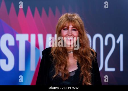 Charlotte Tilbury nimmt an der Premiere der „The Tender Bar“ während des BFI London Film Festival 65. in der Royal Festival Hall in London, Großbritannien, am 10. Oktober 2021 Teil. (Foto von Maciek Musialek/NurPhoto) Stockfoto