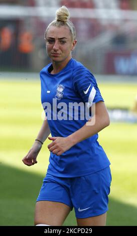 Jade Pennock von den Frauen in Birmingham City während des Vormatchwarms während des Barclays FA Women's Super League-Matches zwischen West Ham United Women und Birmingham City am 10.. Oktober 2021 im Chigwell Construction Stadium in Dagenham, England (Foto by Action Foto Sport/NurPhoto) Stockfoto