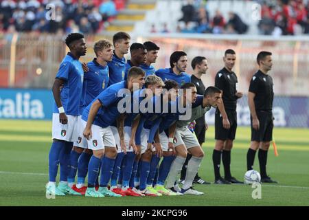 U21 italienische Mannschaft während des UEFA-Fußballspiels der U-21-Fußball-Europameisterschaft zwischen Italien U21 und Schweden U21 im U-Power Stadium, Monza, Italien, am 12. Oktober 2021 (Foto: Fabrizio Carabelli/LiveMedia/NurPhoto) Stockfoto