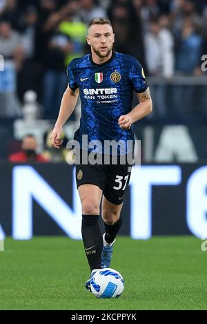 Milan Skriniar vom FC Internazionale während der Serie Ein Spiel zwischen SS Lazio und FC Internazionale im Stadio Olimpico, Rom, Italien am 16. Oktober 2021. (Foto von Giuseppe Maffia/NurPhoto) Stockfoto