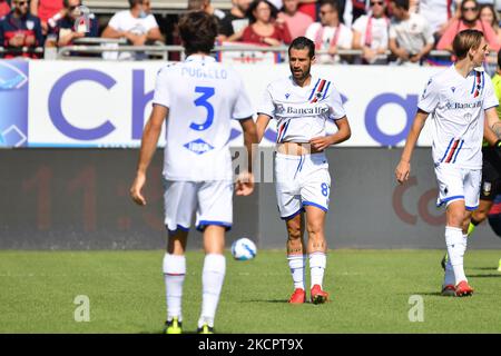 Antonio Candreva von Sampdoria während des Spiels Cagliari Calcio gegen UC Sampdoria in der italienischen Fußballserie A am 17. Oktober 2021 im Unipol Domus in Cagliari, Italien (Foto: Luigi Canu/LiveMedia/NurPhoto) Stockfoto