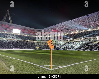 Eine Gesamtansicht des Juventus Allianz Stadions vor dem Fußballspiel der Serie A n.8 JUVENTUS - ROMA am 17. Oktober 2021 im Allianz Stadium in Turin, Piemont, Italien. Endergebnis: Juventus-Roma 1-0. (Foto von Matteo Bottanelli/NurPhoto) Stockfoto