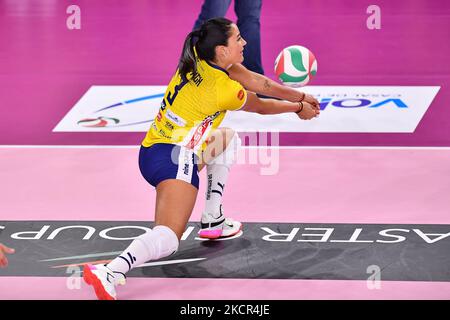 Yamila Nizetich (Delta Despar Trentino) beim Volleyball Italian Serie A1 Frauenspiel Il Bisonte Firenz gegen Delta Despar Trentino am 20. Oktober 2021 im PalaRialdoli in Scandicci, Italien (Foto von Lisa Guglielmi/LiveMedia/NurPhoto) Stockfoto