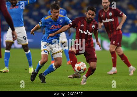 Diego Demme vom SSC Napoli während des Fußballspiels der UEFA Europa League Gruppe C zwischen SSC Napoli und Legia Warszawa im Stadio Diego Armando Maradona Neapel Italien am 21. Oktober 2021. (Foto von Franco Romano/NurPhoto) Stockfoto