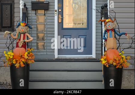 Halloween Dekorationen in Edmonton gesehen. Am Sonntag, den 21. August 2021, in Edmonton, Alberta, Kanada. (Foto von Artur Widak/NurPhoto) Stockfoto