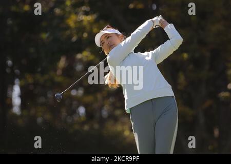 Oct 23, 2021-Busan, Südkorea-Alison Lee von USA Action auf dem 5. Green während einer BMW DAMENMEISTERSCHAFT auf dem LPGA International GC in Busan, Südkorea. (Foto von Seung-il Ryu/NurPhoto) Stockfoto