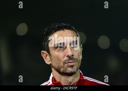 Moreno Longo Cheftrainer von US Alessandria beim Seri B Match zwischen Alessandria Calcio und Crotone, in Alessandria im Stadio Moccagatta in Italien, am 22. Oktober 2021 (Foto von Alberto Gandolfo/NurPhoto) Stockfoto