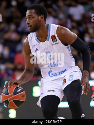 Jordan Loyd während des Spiels zwischen dem FC Barcelona und Zenit Saint Petersburg, das der Woche 5 der Euroleague entspricht, spielte am 22.. Oktober 2021 im Palau Blaugrana in Barcelona, Spanien. -- (Foto von Urbanandsport/NurPhoto) Stockfoto