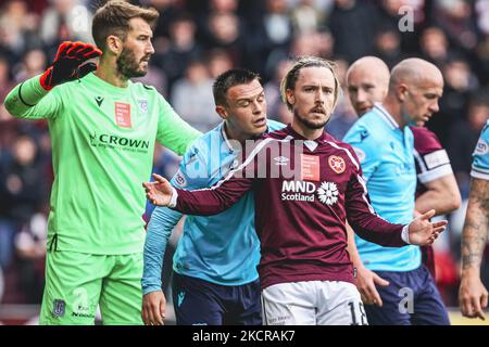 Barrie McKay of Hearts während des Spiels der Scottish Premier League zwischen Hearts und Dundee im Tynecastle Park am 23. Oktober 2021 in Edinburgh, Schottland. (Foto von Ewan Bootman/NurPhoto) Stockfoto