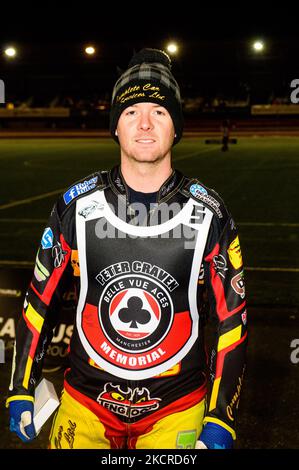 Kyle Howarth während der Peter Craven Memorial Trophy im National Speedway Stadium, Manchester, am Samstag, 23.. Oktober 2021. (Foto von Ian Charles/MI News/NurPhoto) Stockfoto