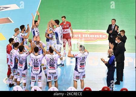 ITAS Trentino beim Volleyball Italina Supercup Finale der Männer - Ital Trentino vs Vero Volley Monza am 24. Oktober 2021 beim Eurosuole Forum in Civitanova Marche, Italien (Foto: Roberto Bartomeoli/LiveMedia/NurPhoto) Stockfoto