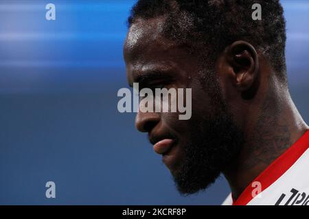 Victor Moses von Spartak Moskau während des Spiels der russischen Premier League zwischen dem FC Zenit Sankt Petersburg und dem FC Spartak Moskau am 24. Oktober 2021 in der Gazprom Arena in Sankt Petersburg, Russland. (Foto von Mike Kireev/NurPhoto) Stockfoto