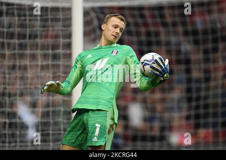 Marek Rodak von Fulham während des Sky Bet Championship-Spiels zwischen Nottingham Forest und Fulham am City Ground, Nottingham, am Sonntag, dem 24.. Oktober 2021. (Foto von Jon Hobley/MI News/NurPhoto) Stockfoto