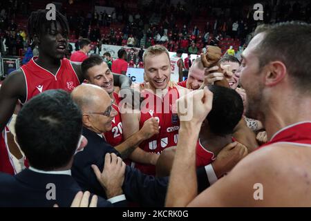 Trainer Attilio Caja während des LBA Italien-Meisterschaftsspiels zwischen Varese und Reggiana, in Varese, Italien, am 24. Oktober 2021. (Foto von Fabio Averna/NurPhoto) Stockfoto