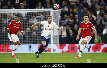 Harry Kane von Tottenham Hotspur während der Premier League zwischen Tottenham Hotspur und Manchester United am 30.. Oktober 2021 im Tottenham Hotspur-Stadion in London, England (Foto by Action Foto Sport/NurPhoto) Stockfoto