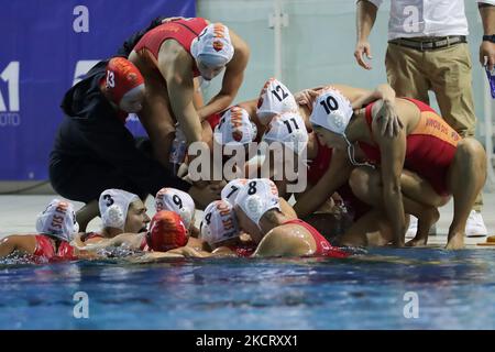 SIS Roma während des Wasserball-Spiels der italienischen Serie A1 Frauen mit SIS Roma gegen Ekipe Orizzonte am 30. Oktober 2021 im Polo Natatorio in Roma, Italien (Foto: Luigi Mariani/LiveMedia/NurPhoto) Stockfoto