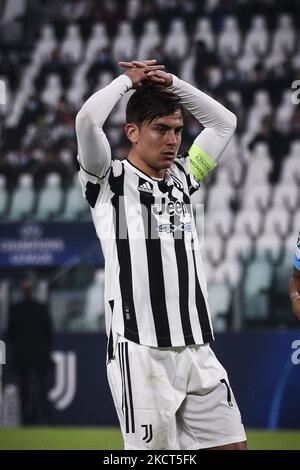 Juventus Forward Paulo Dybala (10) zeigt sich beim UEFA Champions League Gruppenspiel Nr.4 DEJECTION JUVENTUS - ZENIT am 02. November 2021 im Allianz Stadium in Turin, Piemont, Italien. (Foto von Matteo Bottanelli/NurPhoto) Stockfoto
