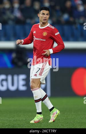 Cristiano Ronaldo (Manchester United) während des UEFA Champions League Fußballspiels Atalanta BC gegen Manchester United am 02. November 2021 im Gewiss Stadium in Bergamo, Italien (Foto: Francesco Scaccianoce/LiveMedia/NurPhoto) Stockfoto