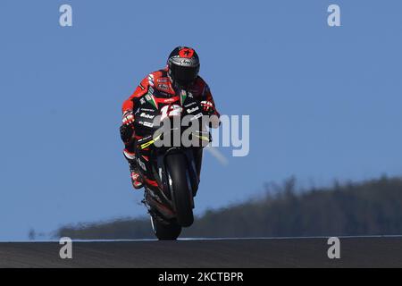 Maverick Vinales (12) aus Spanien und das Aprilia Racing Team Gresini während des Qualifyings des Grande Premio Brembo do Algarve am 6. November 2021 in Lagoa, Algarve, Faro. (Foto von Jose Breton/Pics Action/NurPhoto) Stockfoto