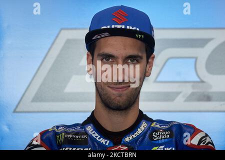 Alex Rins (42) aus Spanien und das Team Suzuki Ecstar beim Qualifying des Grande Premio Brembo do Algarve am 6. November 2021 in Lagoa, Algarve, Faro. (Foto von Jose Breton/Pics Action/NurPhoto) Stockfoto