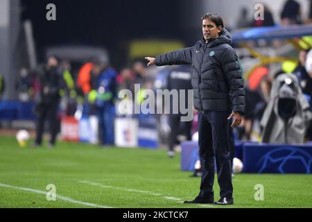 Simone Inzaghi im Einsatz beim UEFA Champions League-Fußballspiel der Gruppe D zwischen Sheriff und Inter Mailand am 3. November 2021 im Sheriff-Stadion in Tiraspol. (Foto von Alex Nicodim/NurPhoto) Stockfoto