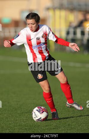 Abbey Joice of Sunderland in Aktion beim FA Women's Championship-Spiel zwischen Sunderland und London City Lionesses am Sonntag, 7.. November 2021, in Eppleton CW, Hetton. (Foto von will Matthews/MI News/NurPhoto) Stockfoto