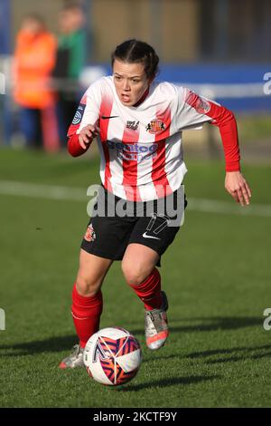 Abbey Joice of Sunderland in Aktion beim FA Women's Championship-Spiel zwischen Sunderland und London City Lionesses am Sonntag, 7.. November 2021, in Eppleton CW, Hetton. (Foto von will Matthews/MI News/NurPhoto) Stockfoto