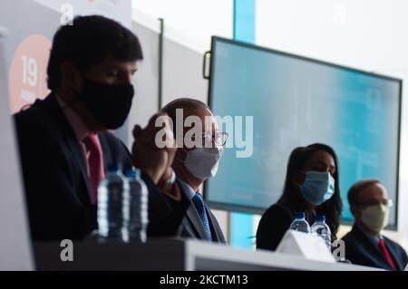 Choo Jong-Youn Botschafterin für die republik Südkorea in Kolumbien während der Ankündigung der Einladung der südkoreanischen Regierung zur internationalen Buchmesse 'Filbo' in Bogota am 10. November 2021 durch das kolumbianische Kulturministerium. (Foto von Sebastian Barros/NurPhoto) Stockfoto