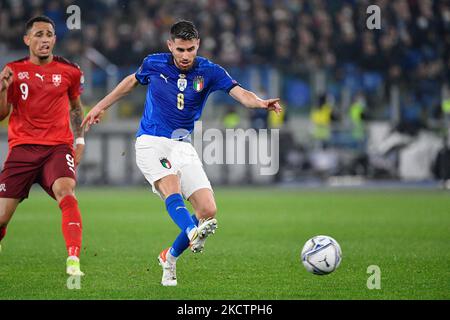 Jorginho (Italien) während des FIFA World Cup Qatar 2022 Gruppe-C-Qualifikationsspiel zwischen Italien und der Schweiz im Olimpico-Stadion in Rom am 12. November 2021. (Foto von Fabrizio Corragetti/LiveMedia/NurPhoto) Stockfoto