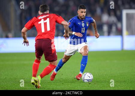 Emerson of Italy während des Fußball-Qualifikationsspiel der Weltmeisterschaft 2022 zwischen Italien und der Schweiz im Stadio Olimpico, Rom, Italien am 12. November 2021. (Foto von Giuseppe Maffia/NurPhoto) Stockfoto