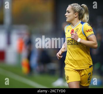 Faye Bryson Leine von Reading FC Women beim Barclays FA Women's Super League Spiel zwischen West Ham United Women und Reading am 14.. November 2021 im Chigwell Construction Stadium in Dagenham, England (Foto by Action Foto Sport/NurPhoto) Stockfoto