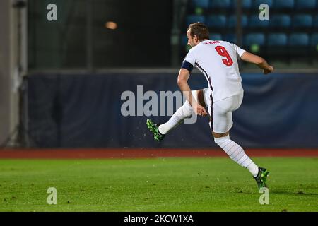 Harry Kane Strafe während des FIFA World Cup Panamerican Tennis Center am 15. November 2021 im San Marino Stadion in San Marino, Republik San Marino (Foto: Gianluca Ricci/LiveMedia/NurPhoto) Stockfoto