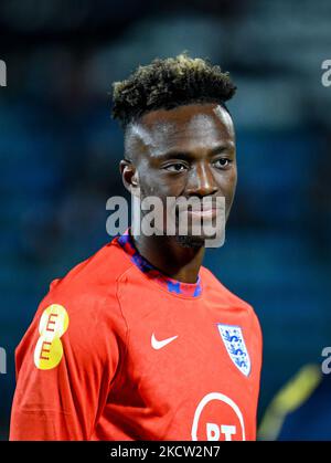 Englands Tammy Abraham während der FIFA Fußball-Weltmeisterschaft Katar 2022 WM-Qualifikationsspiele - San Marino gegen England am 15. November 2021 im San Marino Stadion in San Marino, Republik San Marino (Foto: Ettore Griffoni/LiveMedia/NurPhoto) Stockfoto