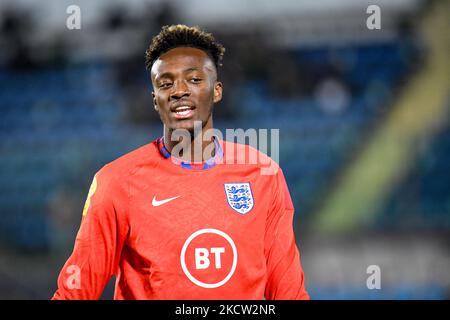 Englands Tammy Abraham während der FIFA Fußball-Weltmeisterschaft Katar 2022 WM-Qualifikationsspiele - San Marino gegen England am 15. November 2021 im San Marino Stadion in San Marino, Republik San Marino (Foto: Ettore Griffoni/LiveMedia/NurPhoto) Stockfoto