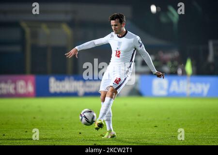 Ben Chilwell aus England während der FIFA Fußball-Weltmeisterschaft Katar 2022 WM-Qualifikationsspiele - San Marino gegen England am 15. November 2021 im San Marino Stadion in San Marino, Republik San Marino (Foto: Ettore Griffoni/LiveMedia/NurPhoto) Stockfoto