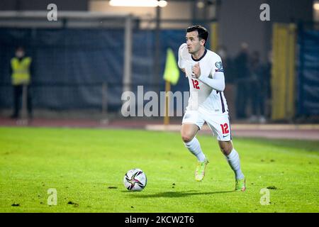 Ben Chilwell aus England während der FIFA Fußball-Weltmeisterschaft Katar 2022 WM-Qualifikationsspiele - San Marino gegen England am 15. November 2021 im San Marino Stadion in San Marino, Republik San Marino (Foto: Ettore Griffoni/LiveMedia/NurPhoto) Stockfoto