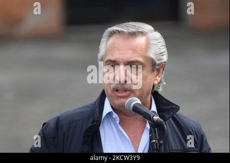 Alberto Fernández während der Parlamentswahlen in Buenos Aires, Argentinien, Sonntag, 14. November 2021. (Foto von Mario De Fina/NurPhoto) Stockfoto