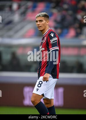 Bologna's Nicolas Dominguez Portrait während des italienischen Fußballspiel Serie A Bologna FC gegen Venezia FC am 21. November 2021 im Renato Dall&#39;Ara Stadion in Bologna, Italien (Foto von Ettore Griffoni/LiveMedia/NurPhoto) Stockfoto