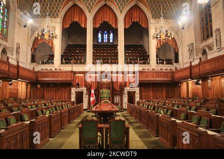 Unterhaus im kanadischen Parlamentsgebäude in Ottawa, Ontario, Kanada. (Foto von Creative Touch Imaging Ltd./NurPhoto) Stockfoto