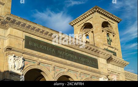 Teil des Gebäudes der Zentralbibliothek (Biblioteca Nazionale Centrale di Firentre) in Florenz, Italien Stockfoto