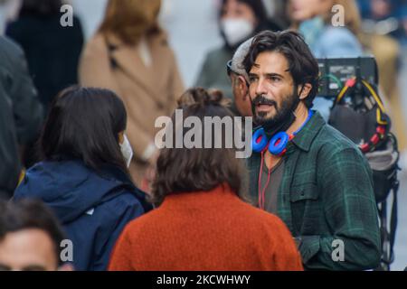 Marco Bocci während der Dreharbeiten zum Film 'La Caccia', in Rieti, Italien, am 23. November 2021. (Foto von Riccardo Fabi/NurPhoto) Stockfoto