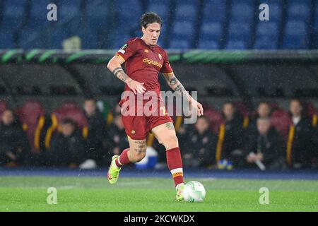 Nicolo' Zaniolo von AS Roma während des UEFA Conference League-Spiels der Gruppe C zwischen AS Roma und Zorya Luhansk am 25. November 2021 im Stadio Olimpico, Rom, Italien. (Foto von Giuseppe Maffia/NurPhoto) Stockfoto