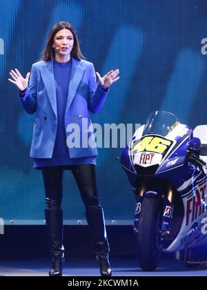 Federica Masolin während der „One More Lap“-Veranstaltung, die anlässlich des Endes der MotoGP-Karriere von Valentino Rossi im Rahmen der EICMA-Motorradmesse am 25. November 2021 in Mailand, Italien, organisiert wurde. (Foto von Jakub Porzycki/NurPhoto) Stockfoto