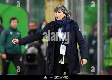 Italiens Chefcoach Milena Bertolini zeigt sich während der FIFA Fußball-Weltmeisterschaft Women 's FIFA Fußball-Weltmeisterschaft 2023 - Italien gegen die Schweiz am 26. November 2021 im Renzo Barbera Stadion in Palermo, Italien (Foto: Carmelo Imbesi/LiveMedia/NurPhoto) Stockfoto