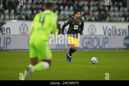 Emre Can von Borussia Dortmund während der Wolfsburg gegen Borussia Doutmund, Bundesliga, im Volkswagen Stadion, Wolfsburg, Deutschland am 27. November 2021. (Foto von Ulrik Pedersen/NurPhoto) Stockfoto