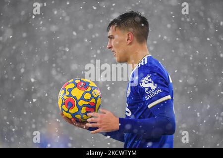 Luke Thomas von Leicester City während des Premier League-Spiels zwischen Leicester City und Watford im King Power Stadium, Leicester, am Sonntag, dem 28.. November 2021. (Foto von Jon Hobley/MI News/NurPhoto) Stockfoto