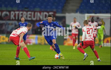 Patrik Schick aus Leverkusen beim RB Leipzig gegen Leverkusen, Bundesliga, im Redbull-Stadion, Leipzig, Deutschland am 28. November 2021. (Foto von Ulrik Pedersen/NurPhoto) Stockfoto